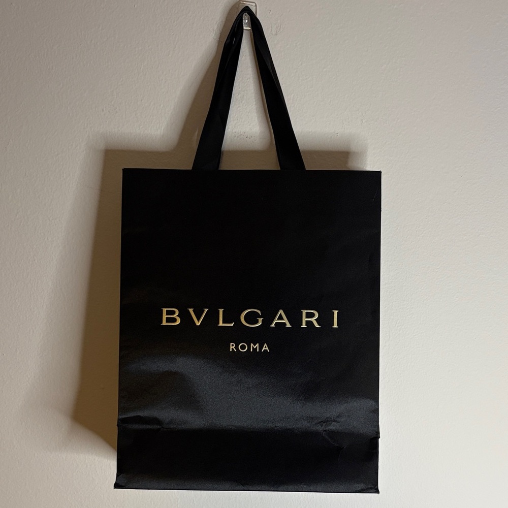 BVGLARI Black and Gold Tote shopping Bag
